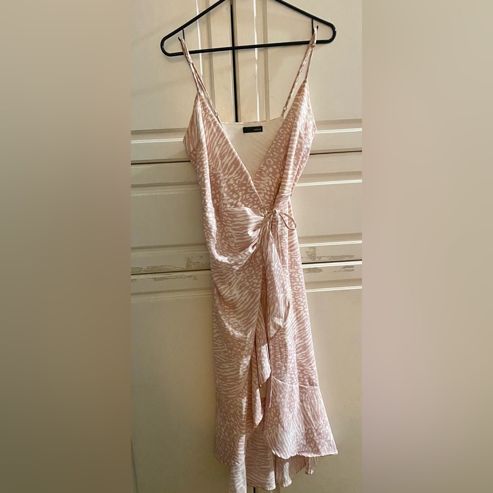Aqua Blush Asymmetrical Wrap Dress